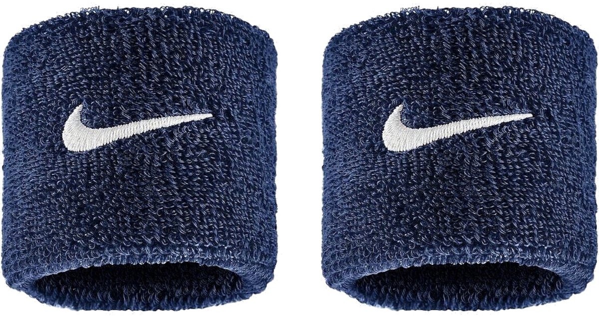 Nike Swoosh Classic Armband N1012405-463 Kleur Marine- 1SIZE Wit