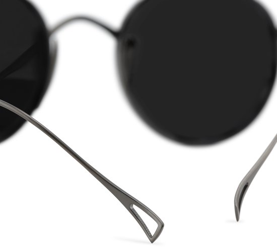 Occasus | Donkergrijze Gepolariseerde Ronde Titanium Zonnebril — afbeelding 4