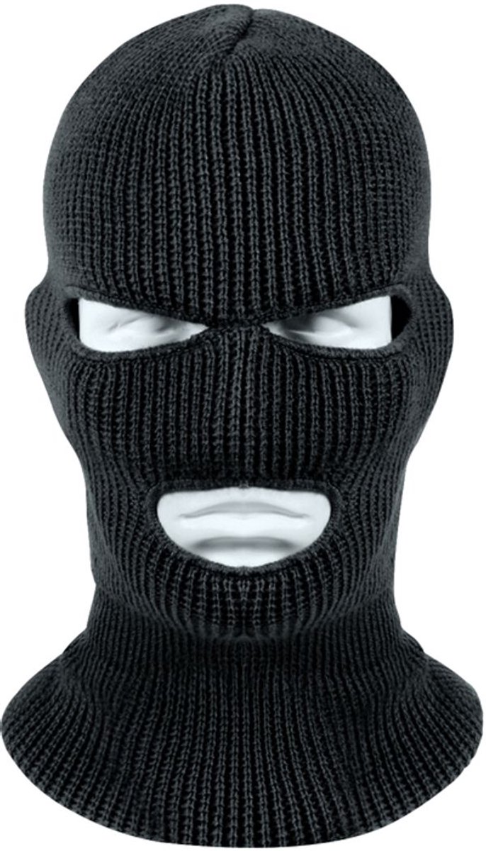 Bivakmuts Gezichtsmasker Balaclava Mask Helmmuts Gebreid Winddicht Wintermasker Ski/Motor/Outdoor masker Nekwarmer/halswarmer Universeel – Jonyx Zwart