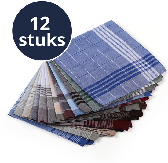 Éventail structuré de 12 pochons à carreaux uniques.