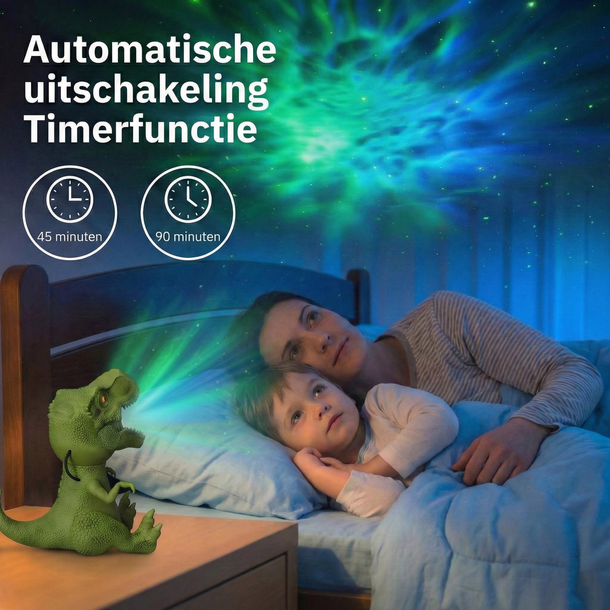 MUPOO Dinosaurus Galaxy Projector Dimbaar & Nevel Apart Instelbaar - T-Rex sterrenhemel projector - 360° Draaibaar & Magnetisch - Met Afstandsbediening & Timer - Stoer Dino Speelgoed & Cadeau voor Jongens - Green – foto 6