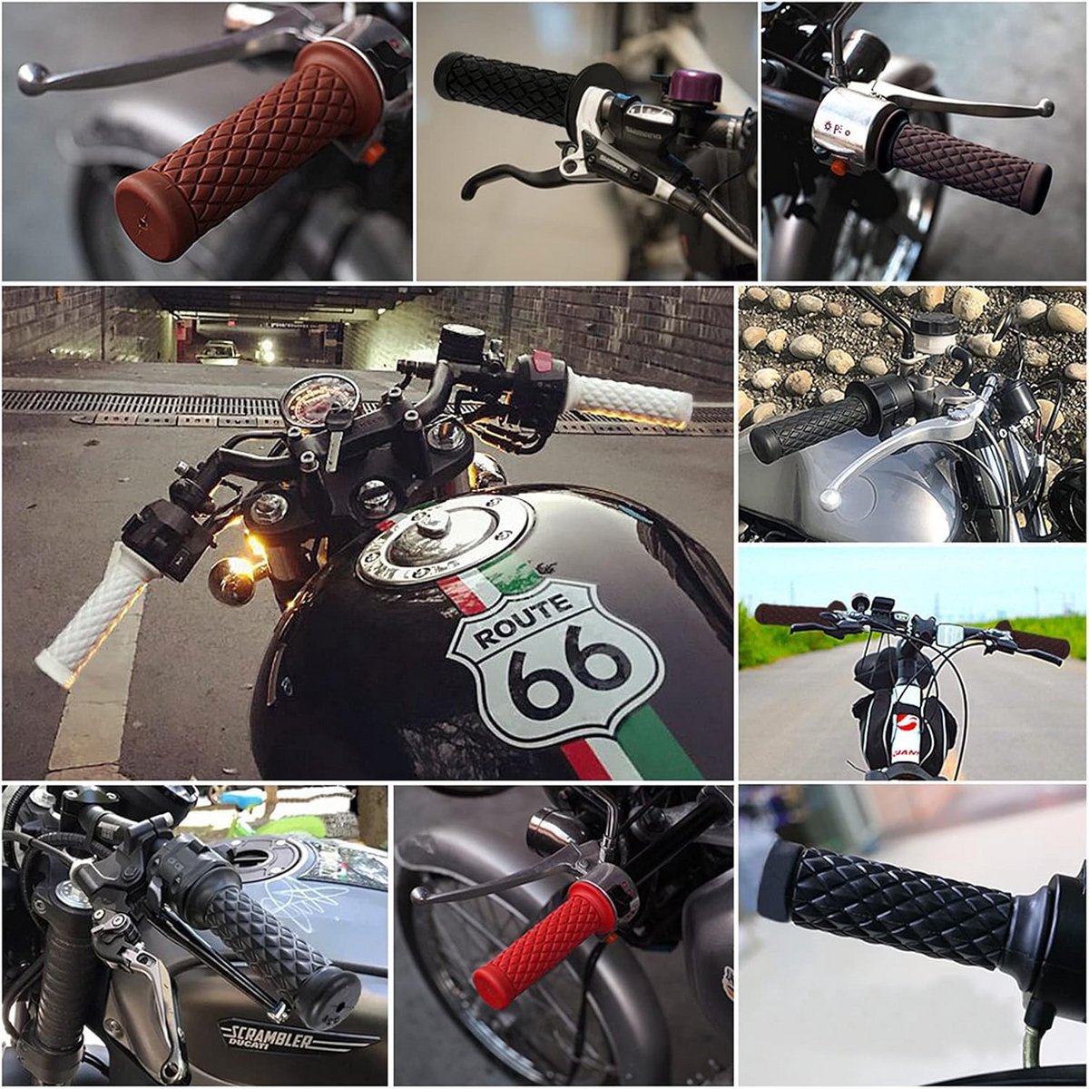 Universele Rubberen Motorfiets Handgrepen 22mm – Comfortabele Grip in Diverse Kleuren