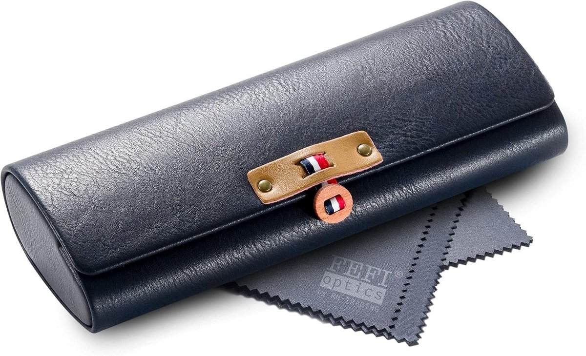 Leren Brillenhoes Hardcase met Poetsdoek - Stijlvolle en Veilige Brillenetui