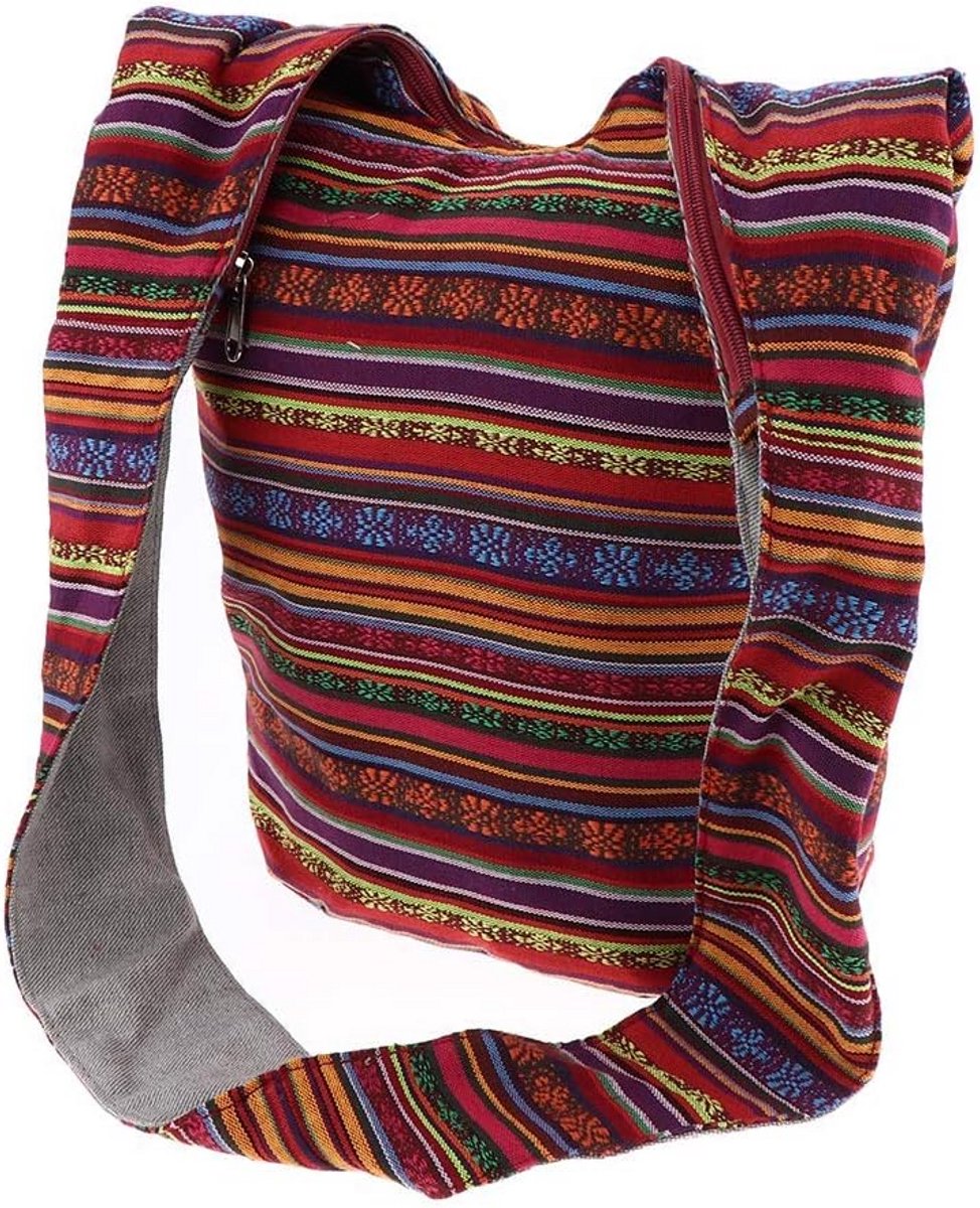 Bohemian Crossbody Tas met Kleurrijke Boho Print en Schouderriem