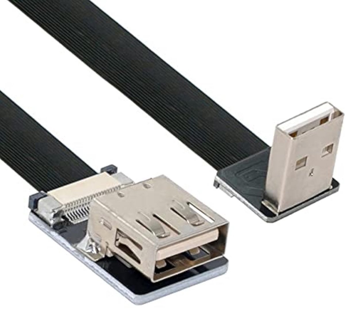 Vlakke USB 2.0 Type-A Verlengkabel Hoekig voor Data-overdracht