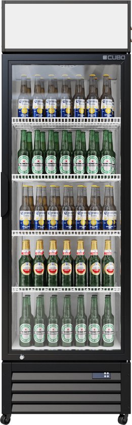 CUBO Horeca Koelkast 335L - Glazen deur met reclamedisplay - Afsluitbaar met slot - Energiezuinig - CS-370W-EE
