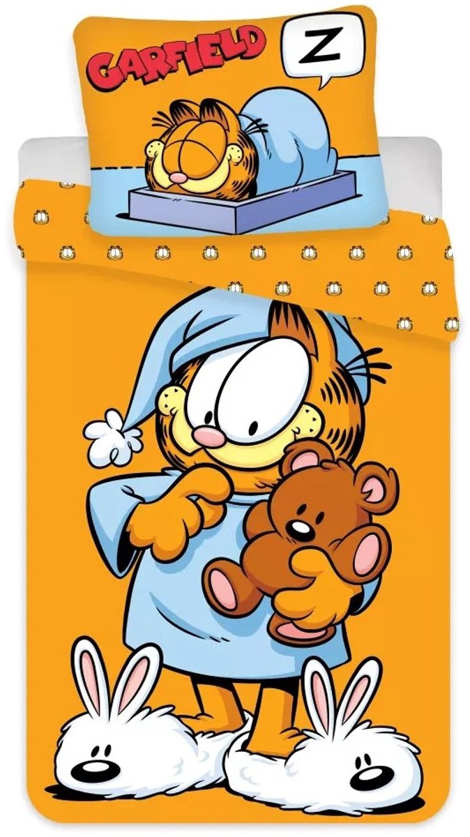 Garfield dekbedovertrek oranje 100 x 135 cm Katoen