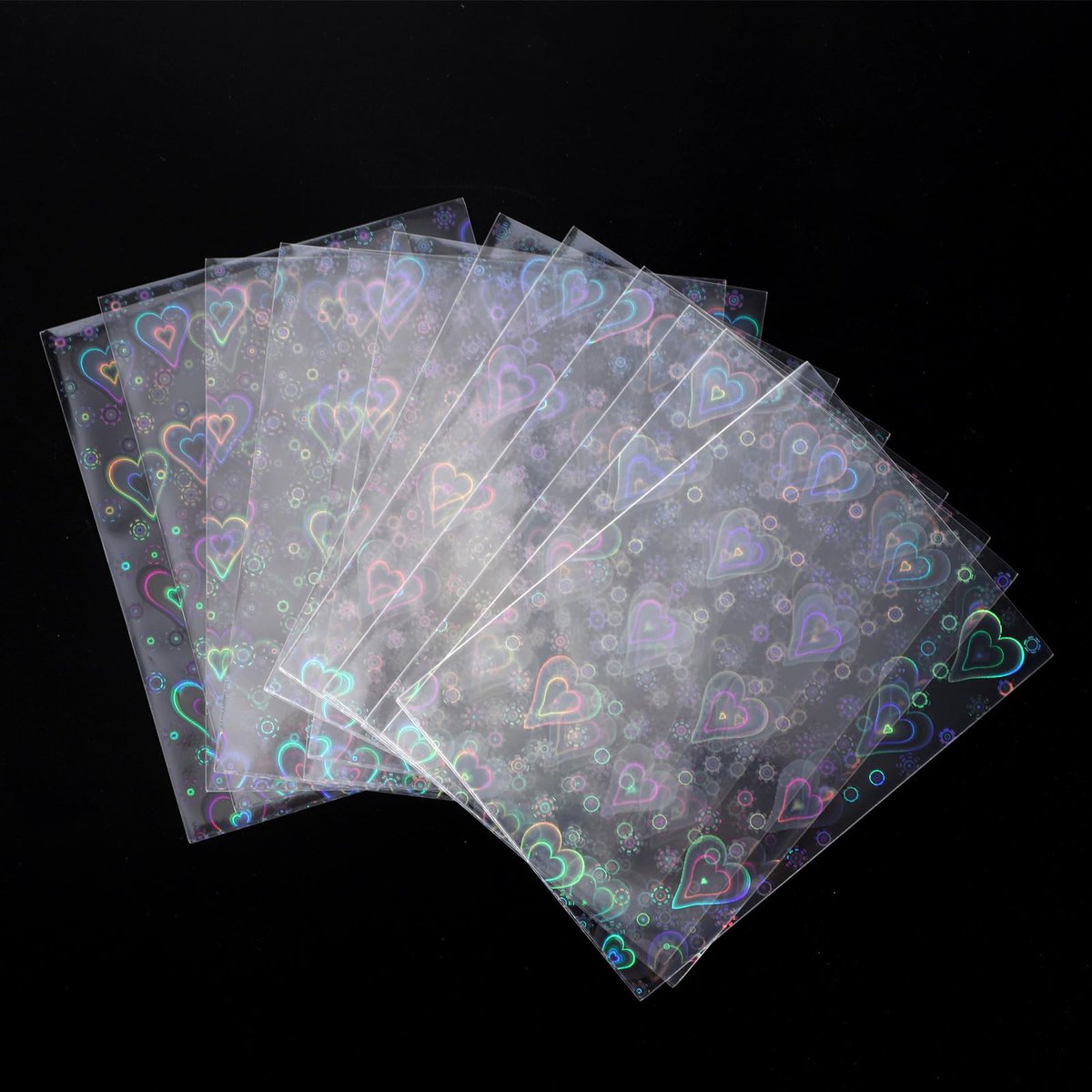 Hartvormige Fotokaarthoesjes - Holografische Folie - 9,1x6,5 cm