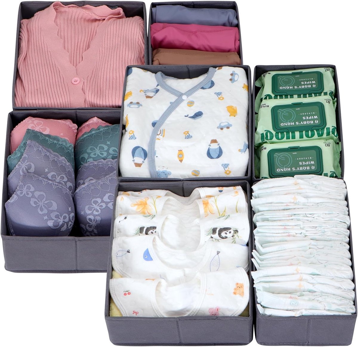 Set van 8 Opvouwbare Lade-Organizers voor Kledingkast - 50 x 58 cm - Robuust en Stabiel