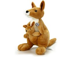 Realistisch Kangoeroe Knuffeldier met Baby - Zachte Pluchen Buideldier