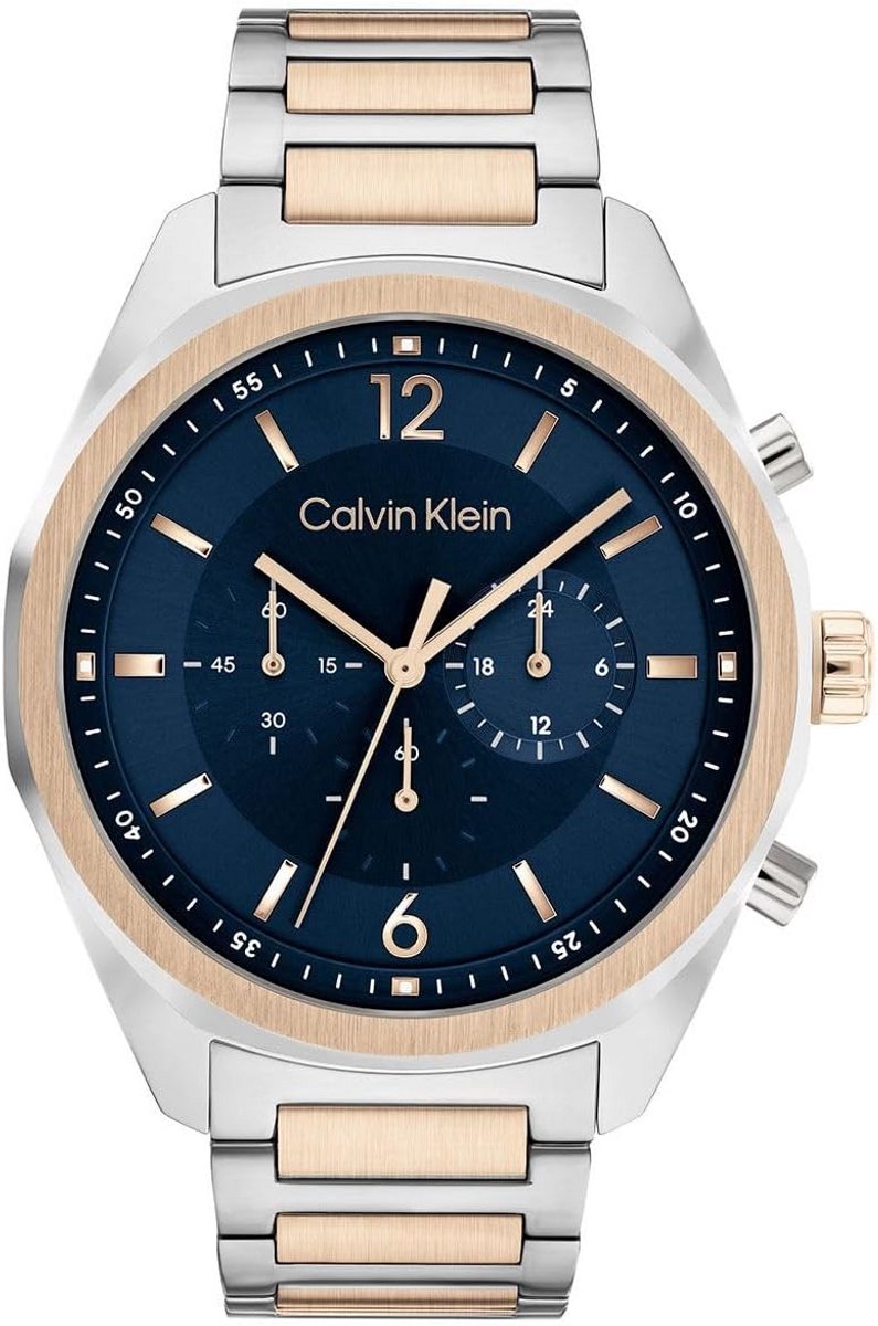 Tweekleurig Chronograaf Horloge met RVS Armband voor Heren