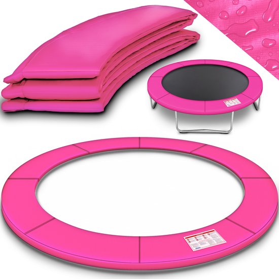 KIDUKU® randafdekking voor trampoline | Ø 244 cm 305 cm 366 cm 427 cm | slijtvast | 100% uv-bestendig verenafdekking randbescherming (Roze, 427 cm)