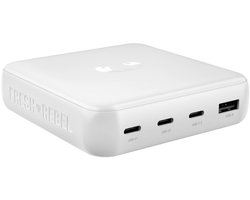 Fresh ’n Rebel Charging Station – 140W Laptop Oplader – Adapter 3x USB-C & USB-A (4 poorten) – Snellader iPhone & Samsung – Ice Grey