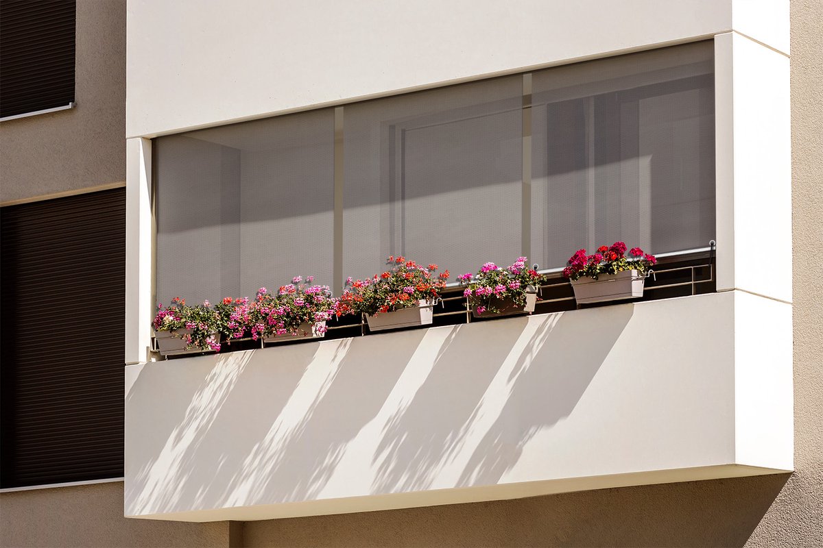 Coloray Buitenrolgordijn - Licht warmgrijs Windscherm Balkon - 40x180 cm - UV-Bescherming