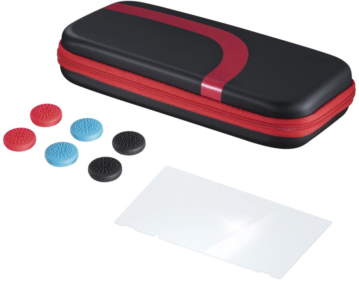 Set (tas,beschermglas,control-opzetstukken) voor N. Switch,zwart/rood