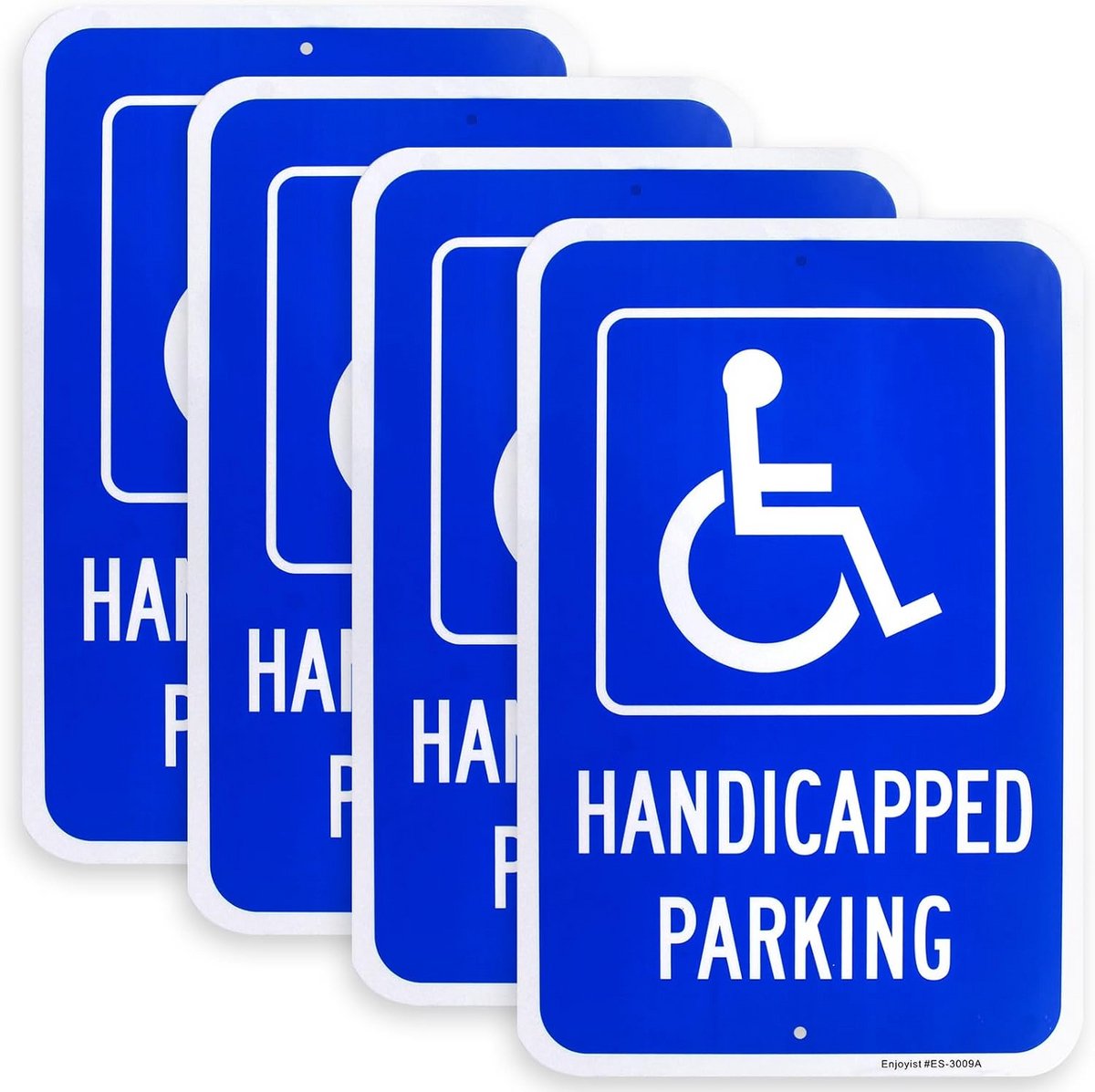 4 Stuks Grote Gehandicapten Parkeerbord - Reflecterend en Weerbestendig Aluminium