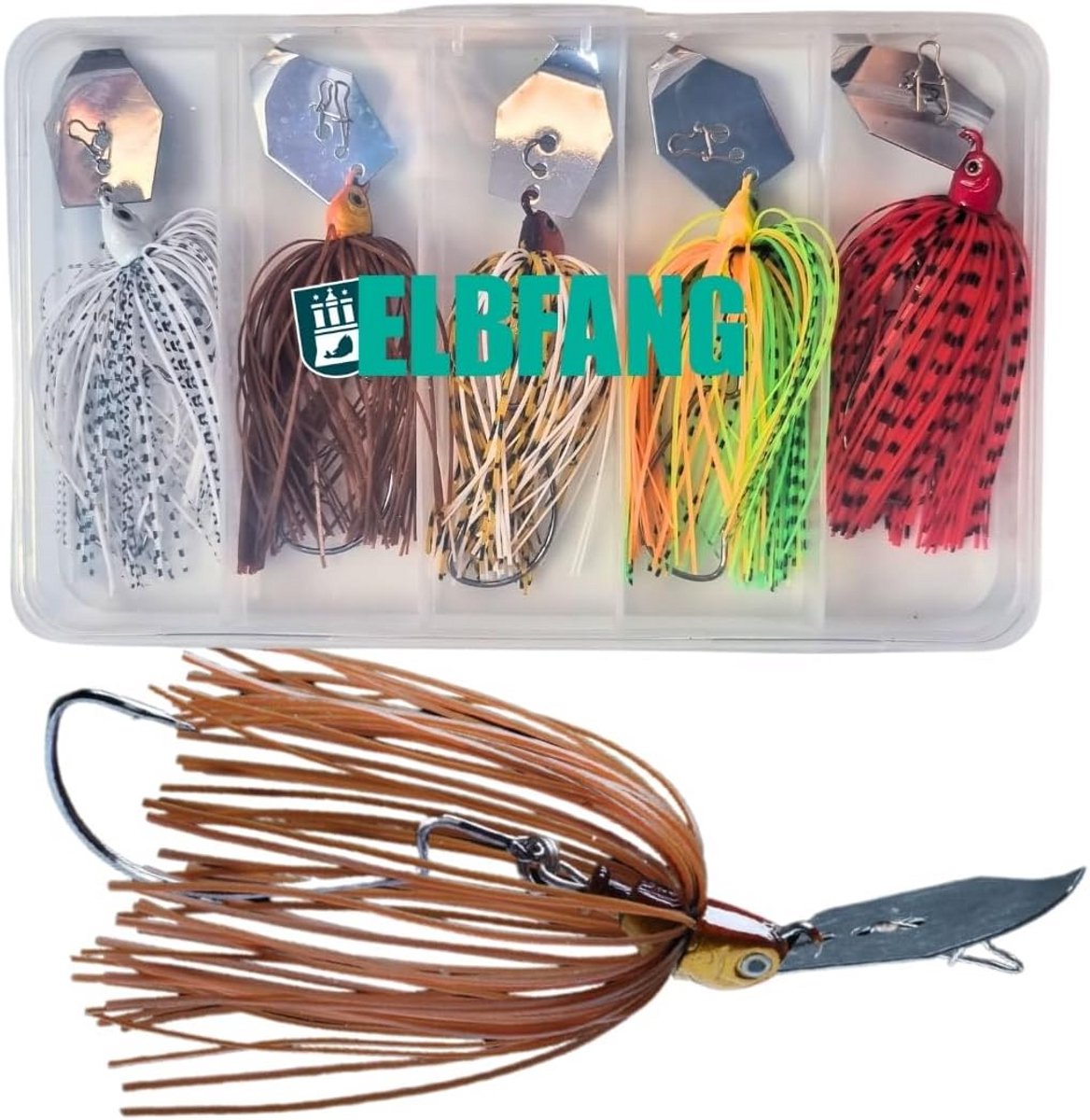 Chatterbait Set 12g voor Snoekbaars, Snoek en Baars - Set Kunstaas Vissen met Flitsende Staart