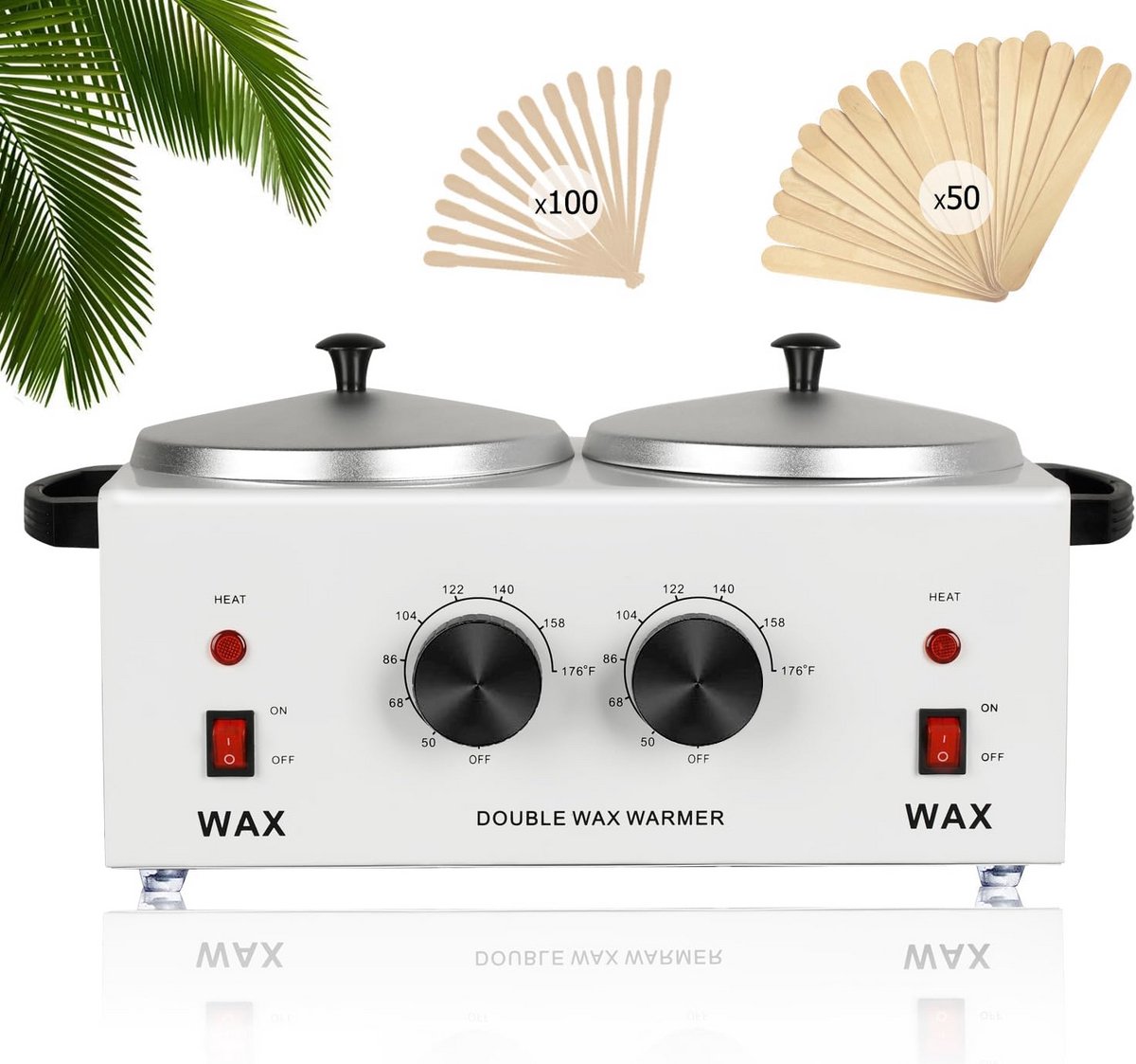 Dubbele Wax Pot Verwarmer Verstelbare Temperatuur voor Ontharing
