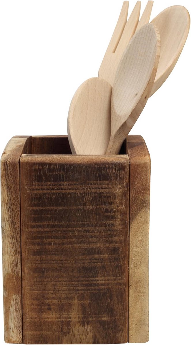 Houten Bestekbak voor Keukenopslag of Buitendiners