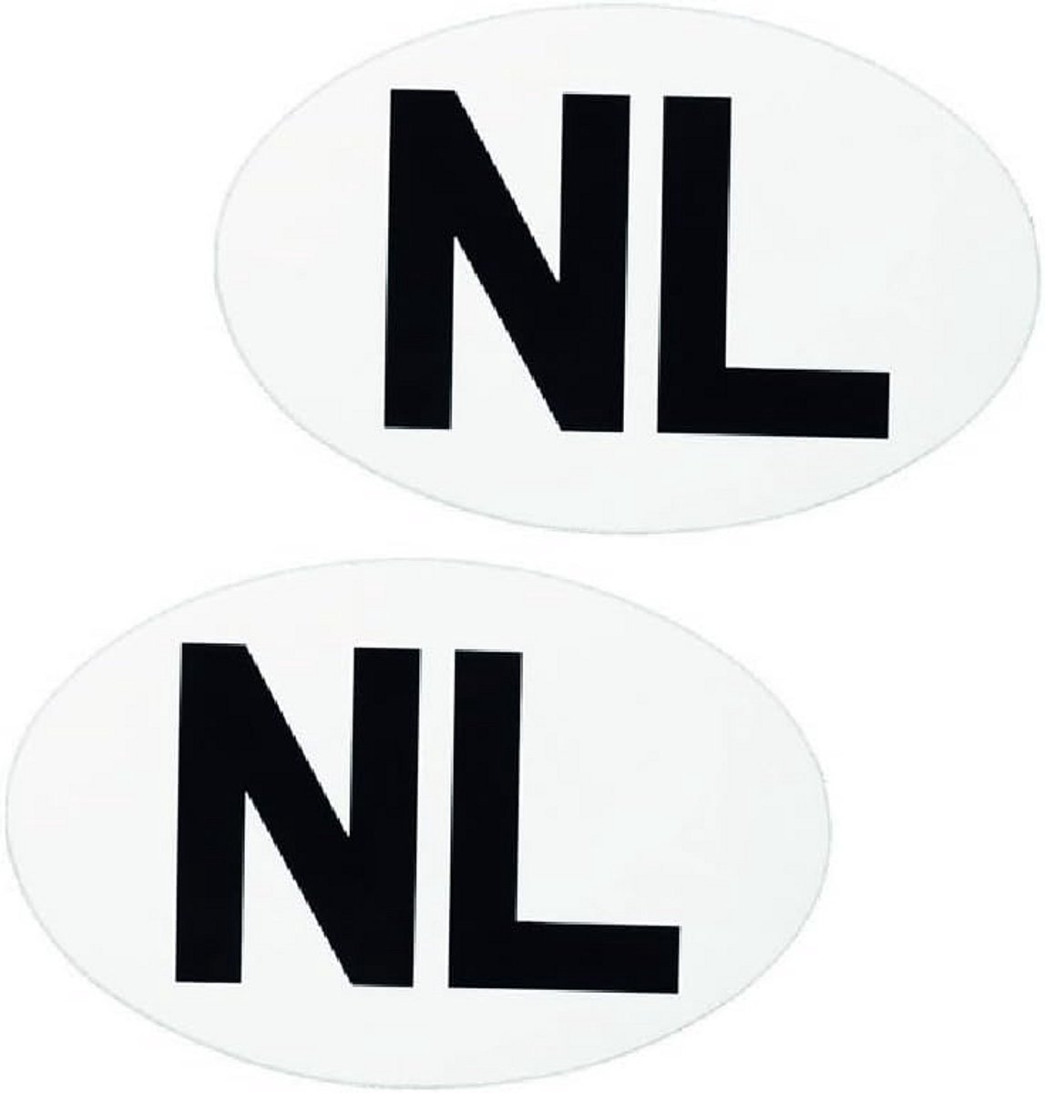 Ovale NL Stickers voor Auto en Voertuig - Weerbestendig Vinyl, 2 Stuks