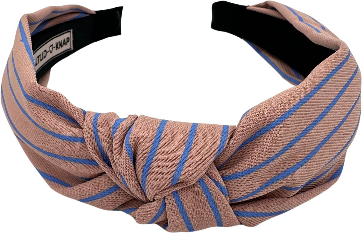 Altijd Knap - Haarband Happy Stripes Pink - Roze haarband met blauwe streepjes