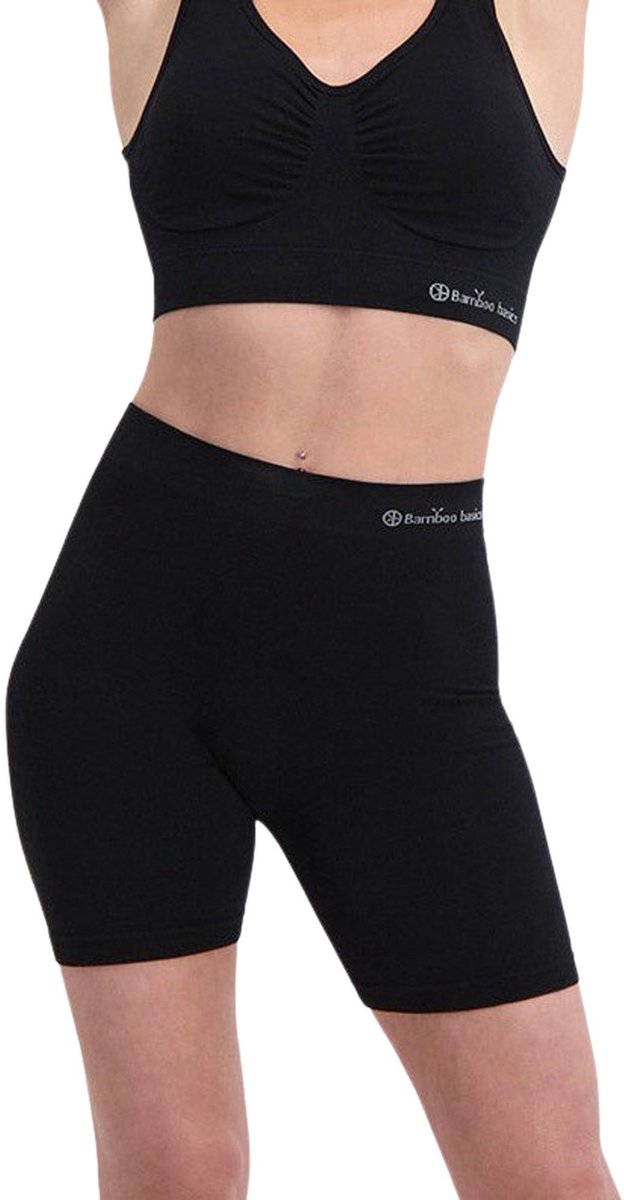Bamboo Basics Biker Short Dames Naadloos Suze - Zwarte Korte Legging Dames - Maat XL - Bamboe Bikershort Dames - Lange Onderbroek Dames van Merkloos — afbeelding 3