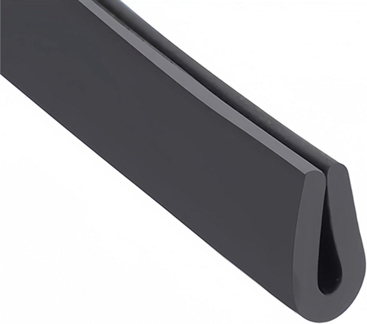 Zwarte U-Vorm Rubberen Randstrip voor 1-2mm Rand - 6 Meter Randbeschermer