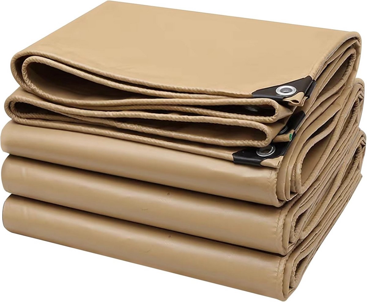 Zwaar PVC Dekzeil Waterdicht met Oogjes - Diverse Maten - Beige Zeildoek