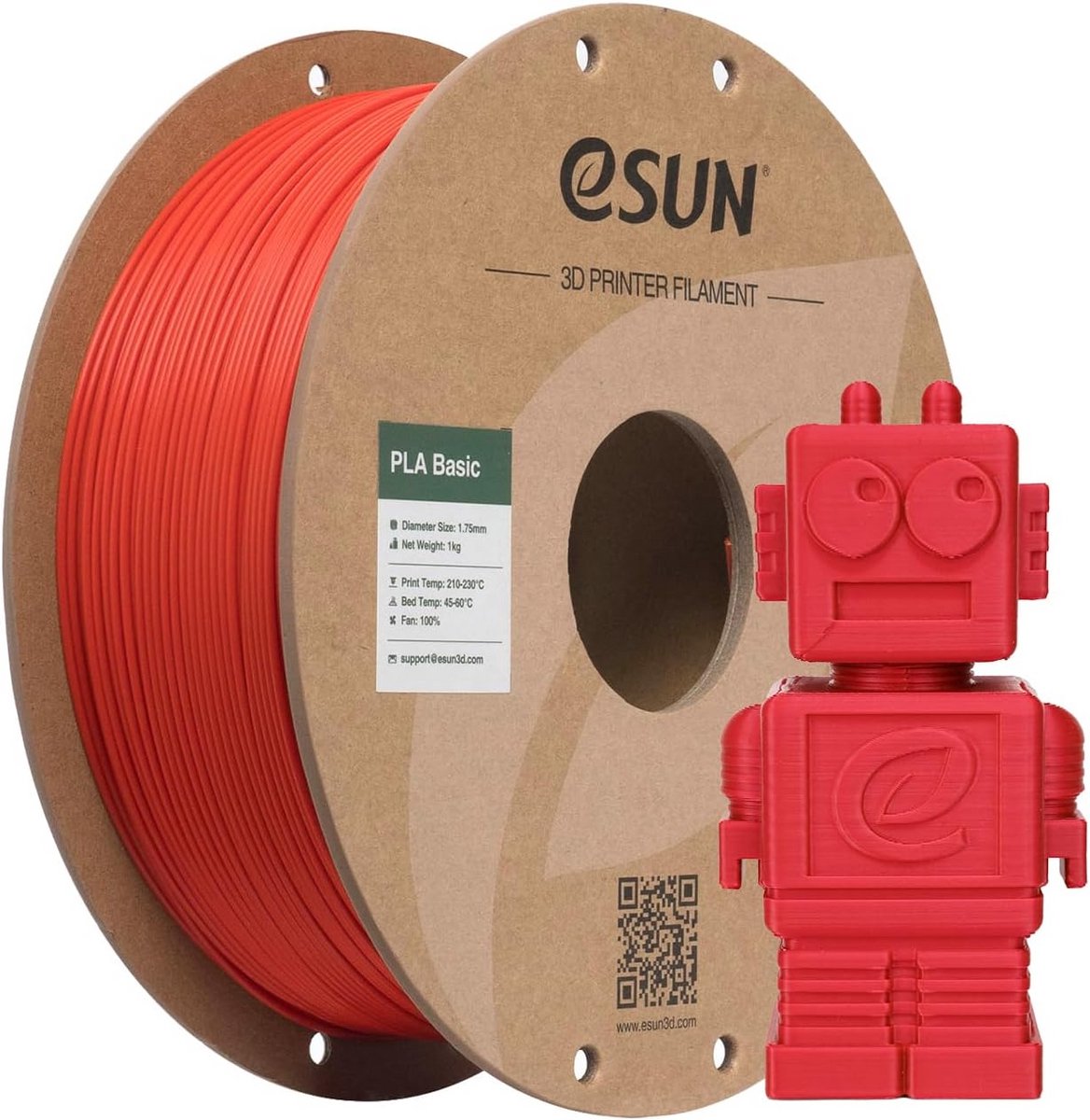 3D Printer Filament PLA 1.75mm Hoge Snelheid Rood 1KG Spool Nauwkeurigheid +/- 0.03mm