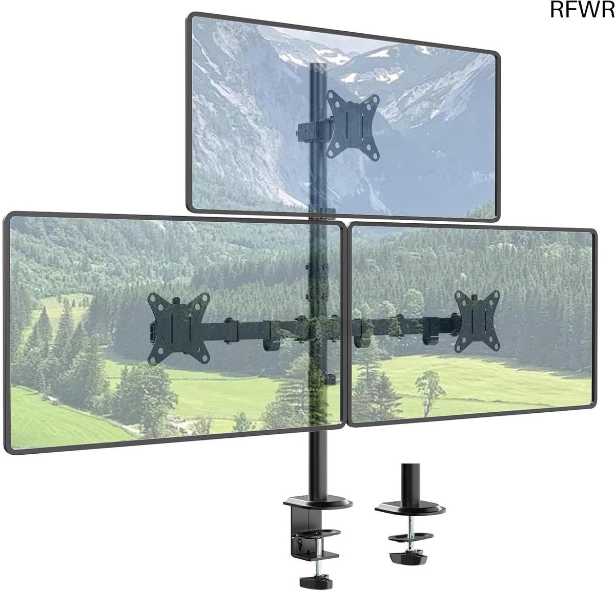 Monitorbeugel 3 Schermen - Monitorarm 2 Schermen - Gamingmonitor - Ergonomisch