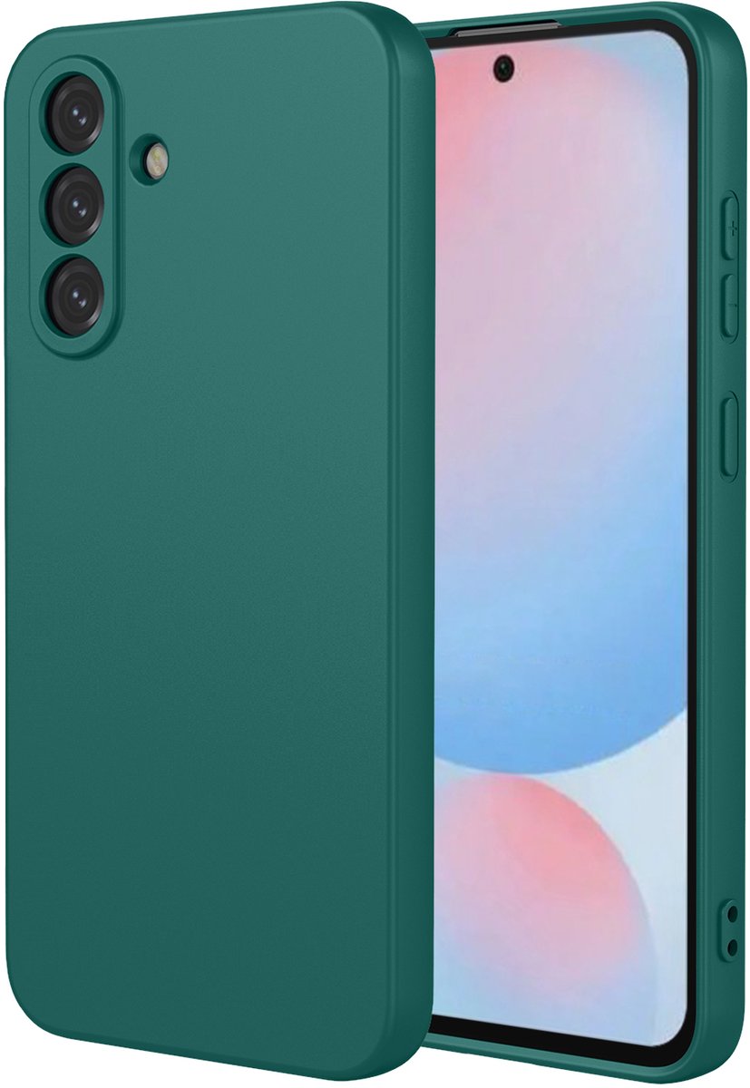 MobyDefend Hoesje - Geschikt voor Samsung Galaxy A56 - Matte Siliconen Backcover - Groen