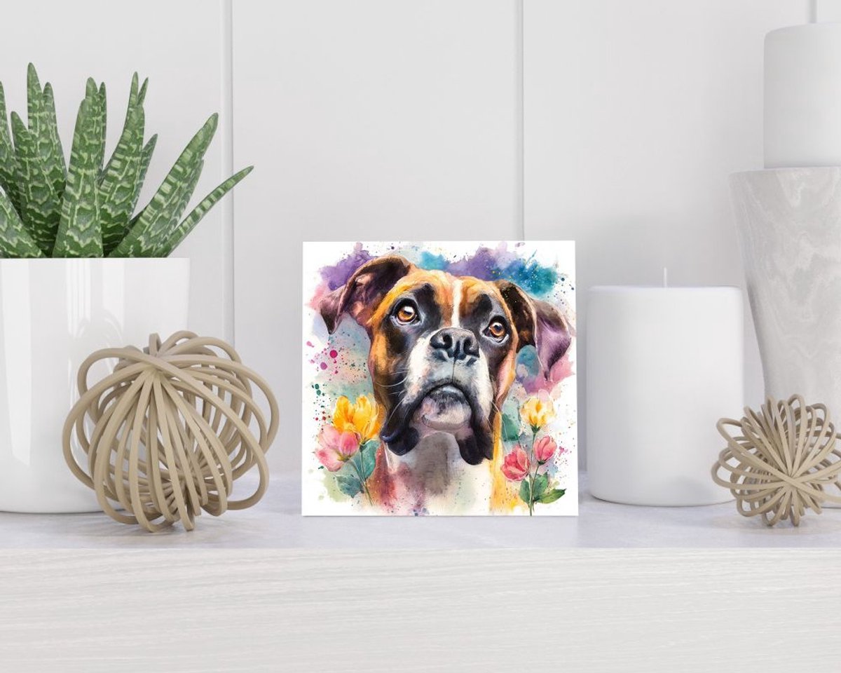 Tegel 15x15 cm met Boxer cadeau decoratie | tegeltjes met tekst | tegeltjes met spreuken | collega | oma | opa | pensioen | mama | papa | vriend