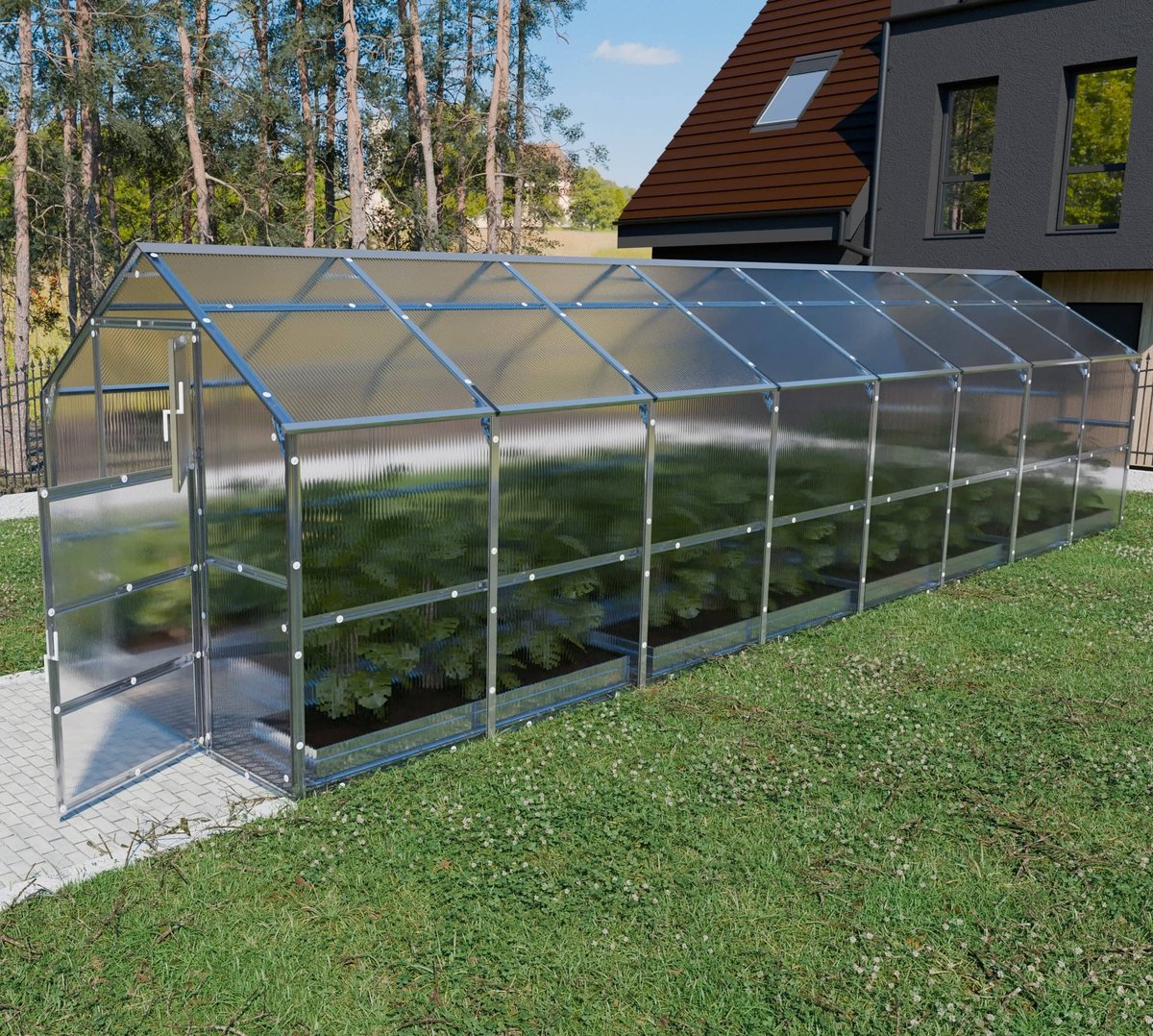 Klasika Polycarbonaat tuinkas 2,35x8m 18,8m² Bernard