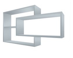 Coemo wandplank 'Karo' Zilvergrijs boekenplank hout | MDF 4 vakken hangplank Zwevende plank voor woonkamer, slaapkamer en keuken