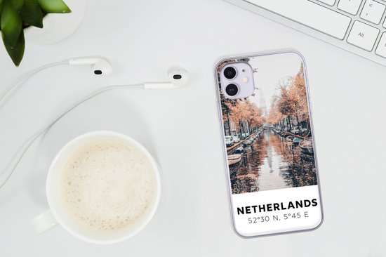 Coque iPhone 11 - Pays- Nederland - Amsterdam - Canal - Automne - Coque de téléphone en Siliconen