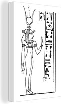 Canvas schilderij 120x180 cm - Wanddecoratie Illustratie van de Egyptische godin Isis - Muurdecoratie woonkamer - Slaapkamer decoratie - Kamer accessoires - Schilderijen