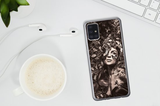 Coque Samsung Galaxy A52 5G - Femme - Animaux - Plantes - Coque de téléphone en Siliconen