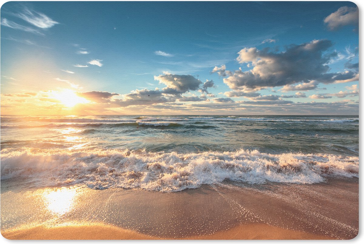 Muismat 27x18 cm - Mousepad Strand - Zee - Zonsondergang - Muismatten