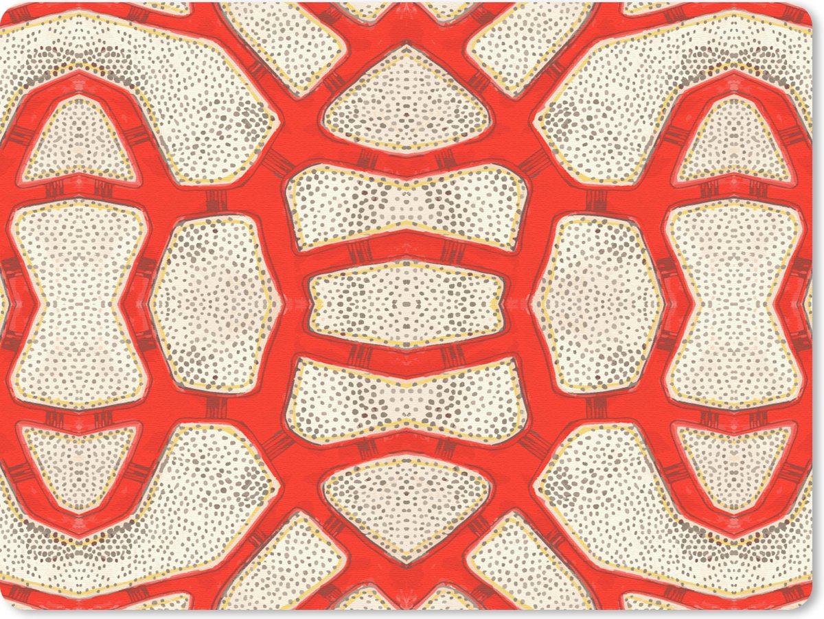 Muismat 23x19 cm - Mousepad Koraal - Rood - Wit - Design - Muismatten