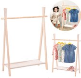 Kledingrek voor Kinderen - Kinderkamer - Kraamcadeau - Met Schoenenplank - Kledingkast voor Kinderen - Kleerkast - Kledingrek Kinderen - 80x30x100cm