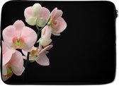 Laptophoes - Zwart - Roze - Bloemen - Orchidee - Laptop hoes - Laptop sleeve - Laptop - Case - 14 Inch