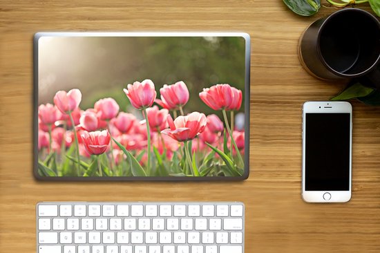 Sticker ordinateur portable - 11,6 pouces - Tulipes - Soleil - Printemps