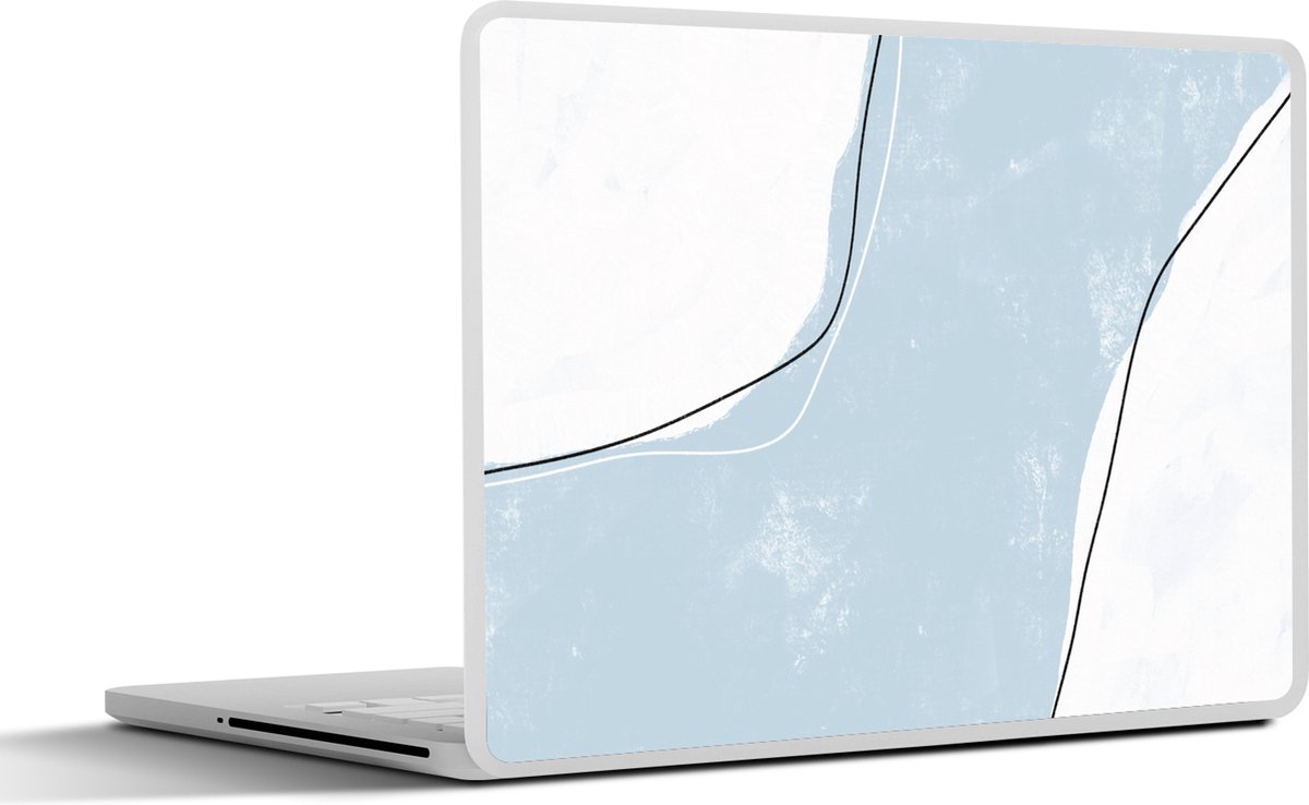 Laptop sticker - 13.3 inch - Blauw - Minimalisme - Abstract - 31x22,5cm - Laptopstickers - Laptop skin - Cover