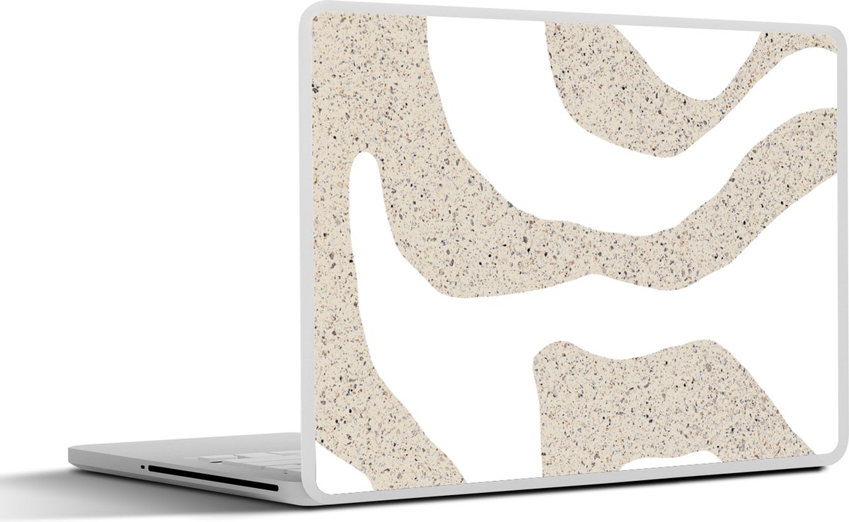 Laptop sticker - 14 inch - Abstract - Terrazzo - Design - Beige - 32x5x23x5cm - Laptopstickers - Laptop skin - Cover