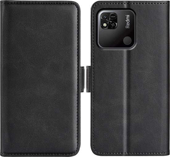 Xiaomi Redmi 10A Hoesje - MobyDefend Luxe Wallet Book Case (Sluiting Zijkant) - Zwart - GSM Hoesje - Telefoonhoesje Geschikt Voor Xiaomi Redmi 10A