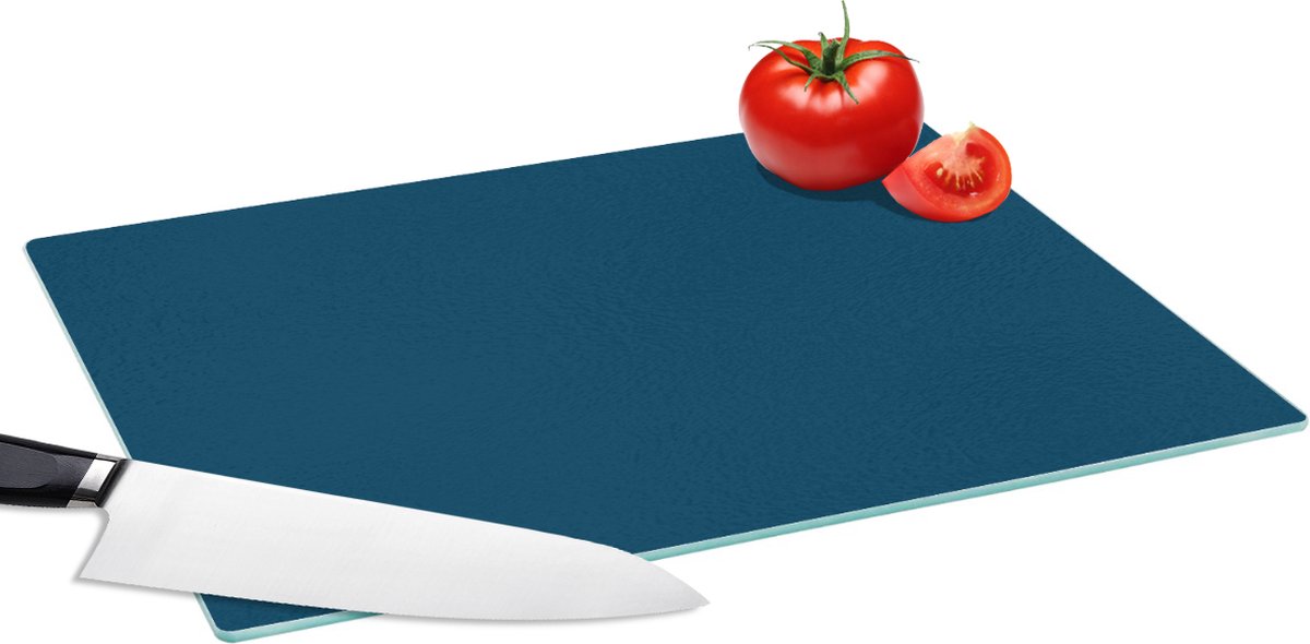 Glazen Snijplank - 39x28 - Indigo - Palet - Kleuren - Snijplanken Glas