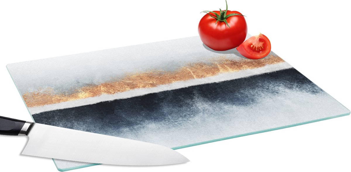 Glazen Snijplank - 39x28 - Goud - Abstract - Design - Snijplanken Glas