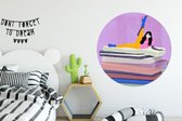 WallCircle - Wandcirkel ⌀ 150 - Vrouw - Vintage - Pastel - Ronde schilderijen woonkamer - Wandbord rond - Muurdecoratie cirkel - Kamer decoratie binnen - Wanddecoratie muurcirkel - Woonaccessoires
