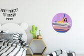 WallCircle - Wandcirkel - Muurcirkel - Vrouw - Vintage - Pastel - Aluminium - Dibond - ⌀ 30 cm - Binnen en Buiten