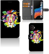 GSM Hoesje Geschikt voor Samsung Galaxy Xcover 6 Pro Book Cover Lion Color